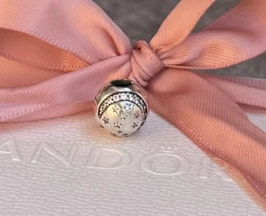Pandora Clip „funkelnde Nacht“ Mond & Sterne Oldie silber #791386CZ - Bild 1 von 5