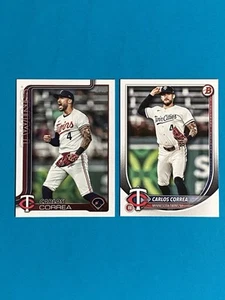 Carlos Correa 2025 Bowman + 2025 Topps Baseball Card Lot Minnesota Twins - Picture 1 of 2
