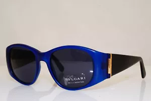Authentic BVLGARI Mens Womens Vintage Sunglasses Blue Square GOLD 802 905 26247 - Picture 1 of 10