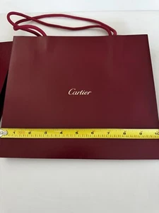 100% AUTHENTIC CARTIER PARIS RED SMALL PAPER GIFT PRESENTATION TOTE BAG 10x9x3.5 - Picture 1 of 5