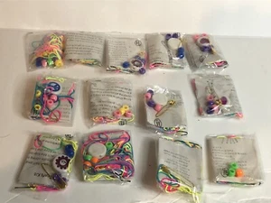 Neon Macrame Friendship Bracelet Kits Lot of 13 Beads, Peace, Heart, Flower New! - Picture 1 of 5