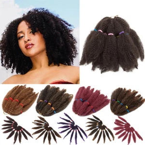 Afro Kinky Curly Braids Bundles Deal Kinky Bulk Braiding Hair Extension As Human - Picture 1 of 20