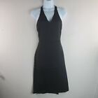 Bebe Womens Mini Dress Jet Black Halter Neck Sleeveless Beaded Back Size 2