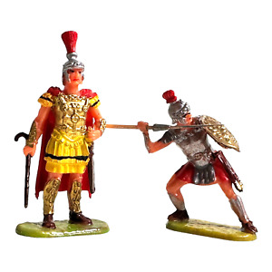 VV9 * Lot of 2 Elastolin Hausser Roman Soldiers Toy Figures Vintage German
