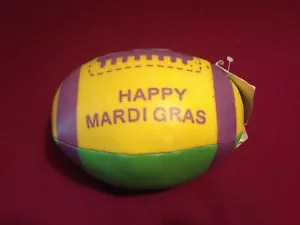 Happy Mardi Gras 6" Vinyl Fußball ~ gebraucht mit Etikett ~ grün gelb lila ~ Plüsch Appell - Bild 1 von 4