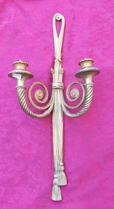Große Bronze Wandleuchte im Louis XVI Stil Höhe 60 cm zum elektrifizieren - Bild 1 von 4