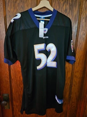 Camiseta de fútbol americano de los Baltimore Ravens púrpura de la NFL Ray Lewis #52 Reebok 2000 usada en excelente estado Foto 1 de 4