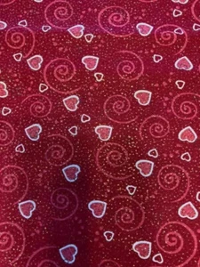 Rote Herzen & Schriftrollen Glitzer. Gesichtsmaske. Baumwolle. Plissee. Wiederverwendung. - Bild 1 von 7