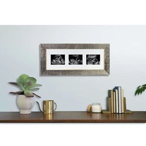 Sonogram Series Reclaimed Wood Picture Frame with 3 Openings for Sonogram photos - Bild 1 von 4