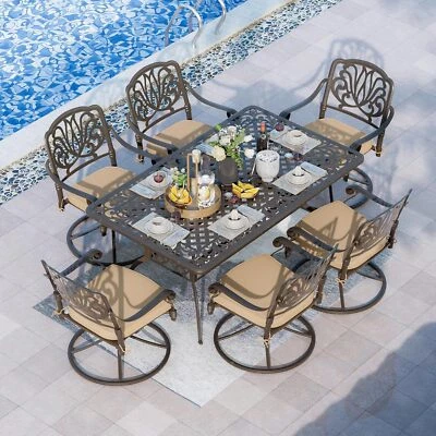 7 Piece Patio Dining Set Outdoor Dining Set Cast Aluminum Furniture Set - Image 1 of 4