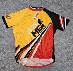 NWT Tour De Cure Primal Cycling Jersey Men's 3XL Yellow Red Sport Cut Raglan - Picture 1 of 6