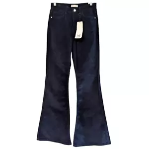 Zara TRF Collection Women’s Navy Corduroy High Waist Flare Pants, Size 6 - Picture 1 of 15