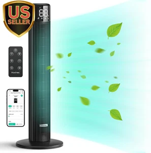 Windmaster Smart Tower Fan for Bedroom, 90° Oscillating Floor Fan Cold, Quiet Co - Picture 1 of 7