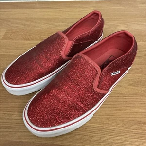 Vans Asher Pink Glitter slip on shoes UK Size 5.5 Very Good Condition - Picture 1 of 14