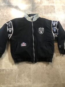 Vintage Pro Player Oakland Raiders Reversible Puffer Jacket Size Men’s XL