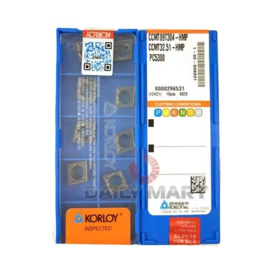 10PCS New In Box KORLOY CCMT09T304-HMP NC3120 CCMT32.51-HMP Carbide Inserts - Image 1 of 3
