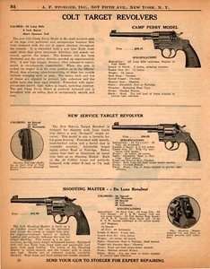 1936 Print Ad of Colt Camp Perry, New Service Target & Shooting Master Revolver - Picture 1 of 2