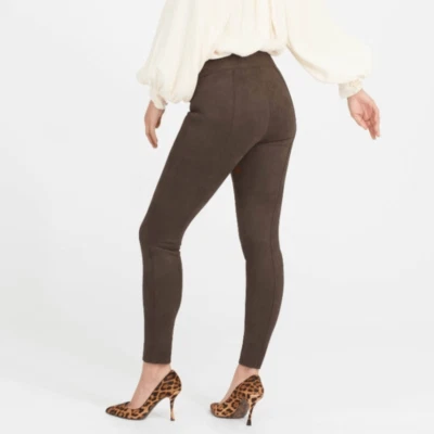 NWT Spanx Faux Suede Leggings Olive Green in Size Large - Image 1 of 4