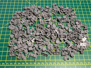 195 LEGO brand new parts DARK GREY lot 1X1 1X2 SMALL PLATES MODIFIED RARE - Picture 1 of 3