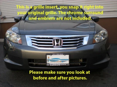 08-2010 Honda Accord parrilla cromada INSERTAR parrilla superposición moldura 4 puertas sedán Foto 1 de 4