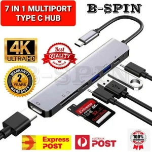 7 en 1 adaptador USB-C tipo C salida HD 4K HDMI USB HUB para MacBook pro y Windows - Imagen 1 de 12