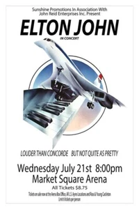 Póster de concierto de Indianápolis 1976 de Elton John 11 X 17 enmarcado - Imagen 1 de 2