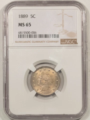 1889 LIBERTY NICKEL - NGC MS-65, GEM! TOUGHER DATE! Cover