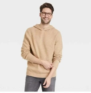 Men's Hooded Pullover Sweater - Goodfellow & Co TAN SIZE XL NWT - Picture 1 of 12