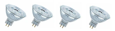 4x OSRAM LED MR16 Spot silber Gu5.3 12V 2,9W = 20W warmweiß EEK: F (SpektrumA-G) - Bild 1 von 3