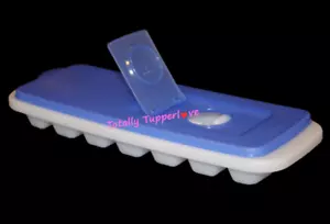 Bandeja de cubo de hielo Tupperware congelador compañeros contenedor sello azul y transparente vintage NUEVO - Imagen 1 de 3