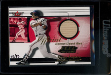 2001 FLEER JAVY LOPEZ FEEL THE GAME USED BAT RELIC GOLD 45/50 ATLANTA BRAVES