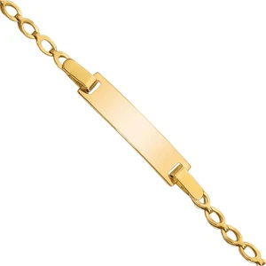 14K Solid Yellow Gold ID Bracelet - Picture 1 of 8