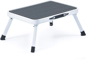 Step Stool,Folding One Step Ladder with Non-Slip Rubber Mat,Lightweight Steel Ki - Picture 1 of 12