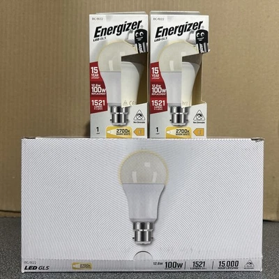 12x BC B22 Energizer LED Bulbs 2700k Warm White GLS 12.6W 1521 Lm Non-dimmable - Image 1 of 3