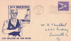 27 May 1944 Patriotic Cover, Buy War Bonds: Stop Inflation..., Ray Davis #1263 - Picture 1 of 2