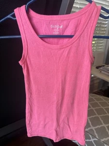 Pink Ribbed Girls Cat & Jack Tank Size 7/8 Medium - Picture 1 of 5