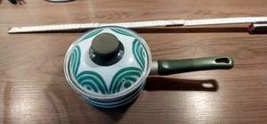 1 Riess Emaille Kasserolle Gmundner Grün Geflammt Landhaus Deko - Bild 1 von 5