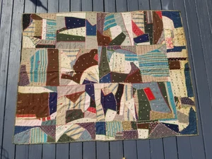 Antique Vintage 1930's - 1940's PATCHWORK Quilt Hand Stitched by my Grandmother - Picture 1 of 12