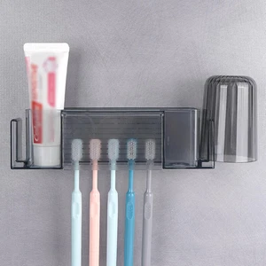 Portacepillos de dientes de pared con tapa 5 espacios autoadhesivo - Imagen 1 de 12
