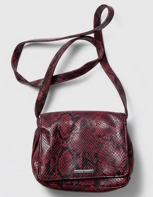 Bolso Bandolera Nine West Rojo Negro Piel de Serpiente Estampado de Pitón Mini Cartera Y2K Años 90 Foto 1 de 4