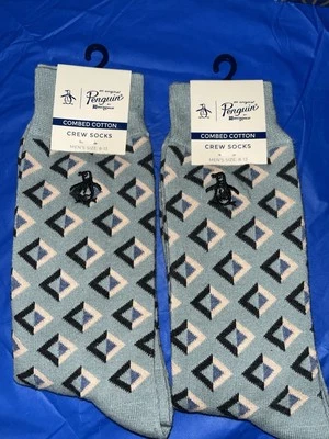  Lote de 2 meias The Original Penguin Crew novas com etiquetas - Imagem 1 de 4