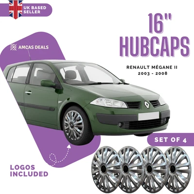 15 " WHEEL TRIMS HUB CAPS TO FIT Renault Mégane II 2003 - 2008 set of 4 - Image 1 of 4