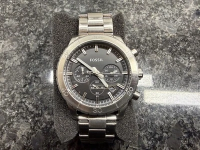 RELOJ FOSSIL CH2814 CRONÓGRAFO ESFERA NEGRA PLATA Y PULSERA HOMBRE Batería Nueva Foto 1 de 4