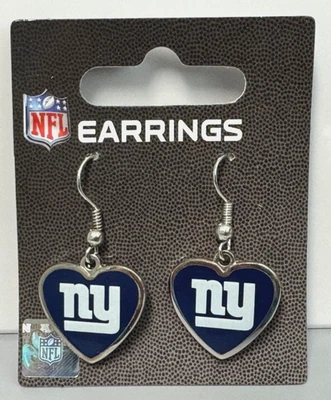 Pendientes colgantes corazón azul NY Giants New York Foto 1 de 4