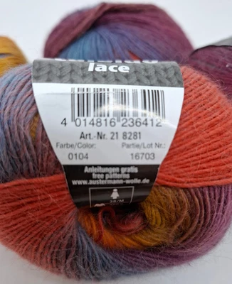 (130 €/kg):  50 g CALEIDO LACE, Austermann, Verlauf, Pt. 16703, Fb. 104 #7882 - Bild 1 von 3