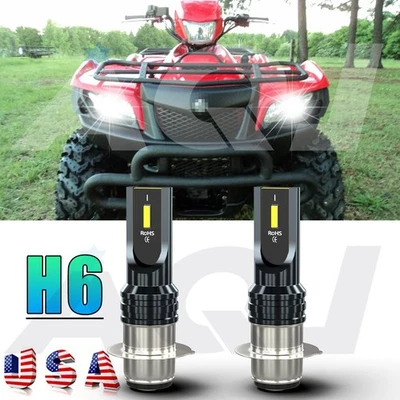 For Suzuki King Quad 700 2005-2007 - 2x 6000K White LED Headlights Bulbs Kit Foto 1 de 4