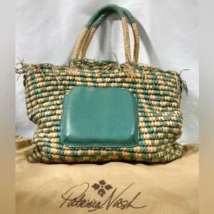 Patricia Nash Villora Beuteltasche türkis und beige gewebt - Bild 1 von 8
