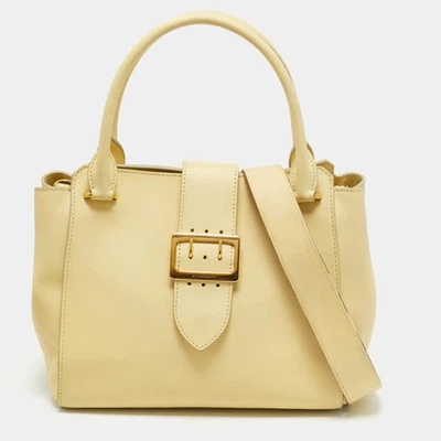 Bolso de mano Burberry de cuero amarillo claro con hebilla mediana Foto 1 de 4