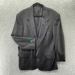 Oscar De La Renta Blazer Mens 44 Regular Sports Coat Wool Navy Blue Striped - Picture 1 of 11