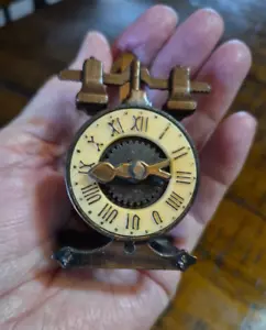 1976 Bronze Miniature Antique Clock Replica DURHAM INDUSTRIES Made in Hong Kong - Picture 1 of 9